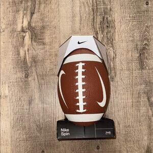 Nike Spin Youth Football in Brown and White